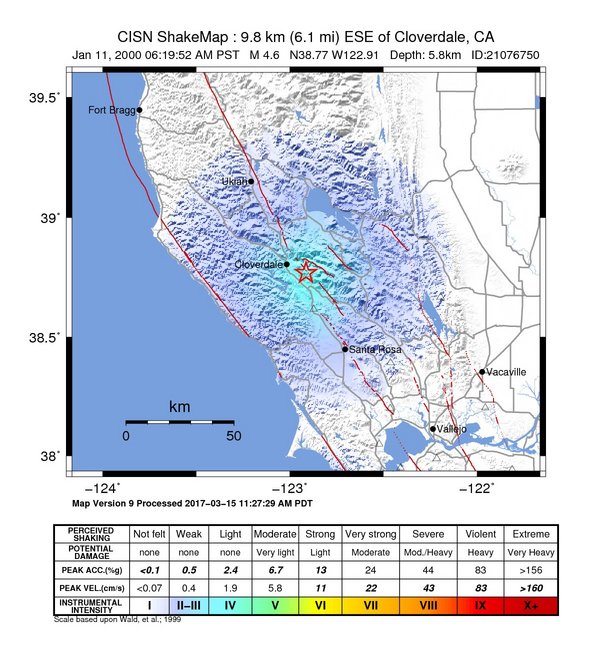 ShakeMap Intensity Thumbnail